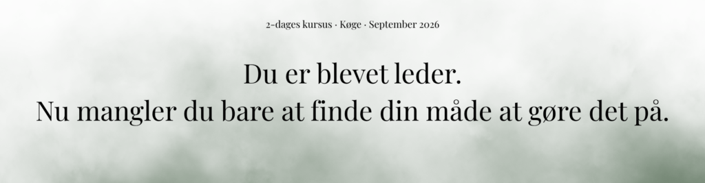 lederkursus for nye ledere i september
