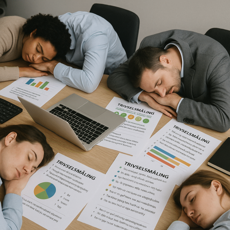 mennesker der er trætte af trivselsmålinger
