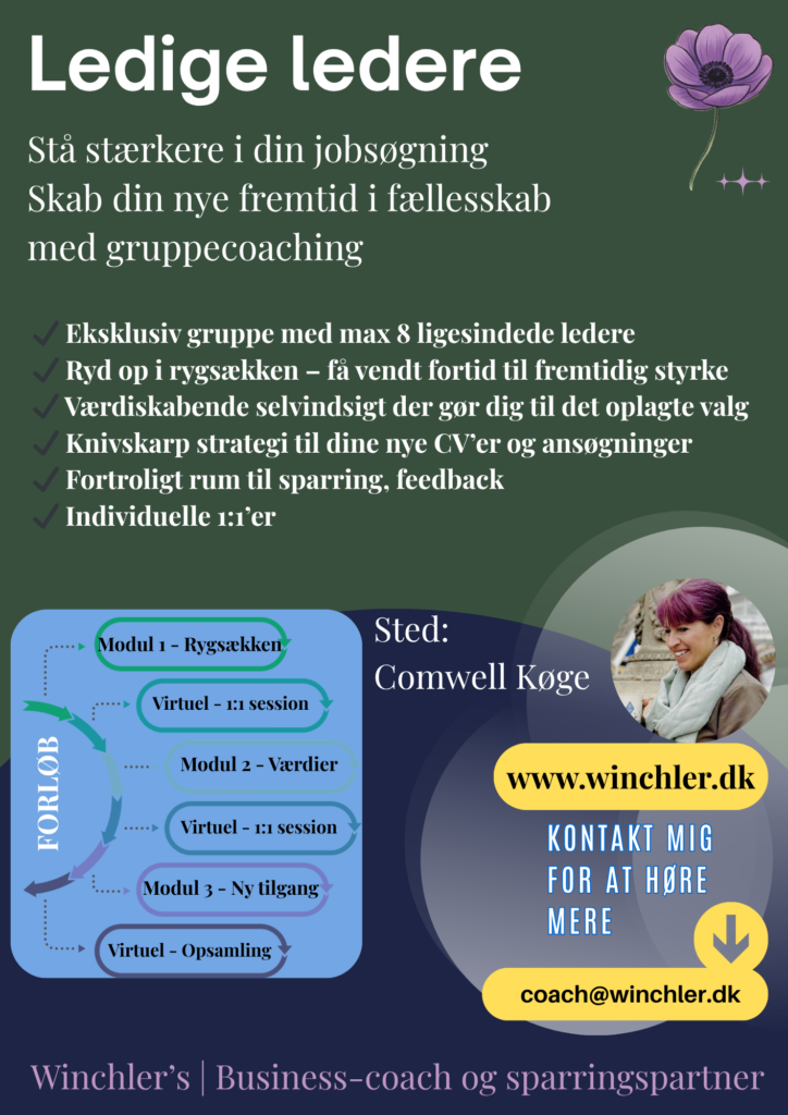 Gruppecoaching for ledige ledere.

/Jobcoaching og ledercoaching