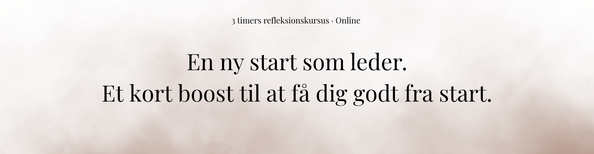 refleksionskursus til den nystartede leder
